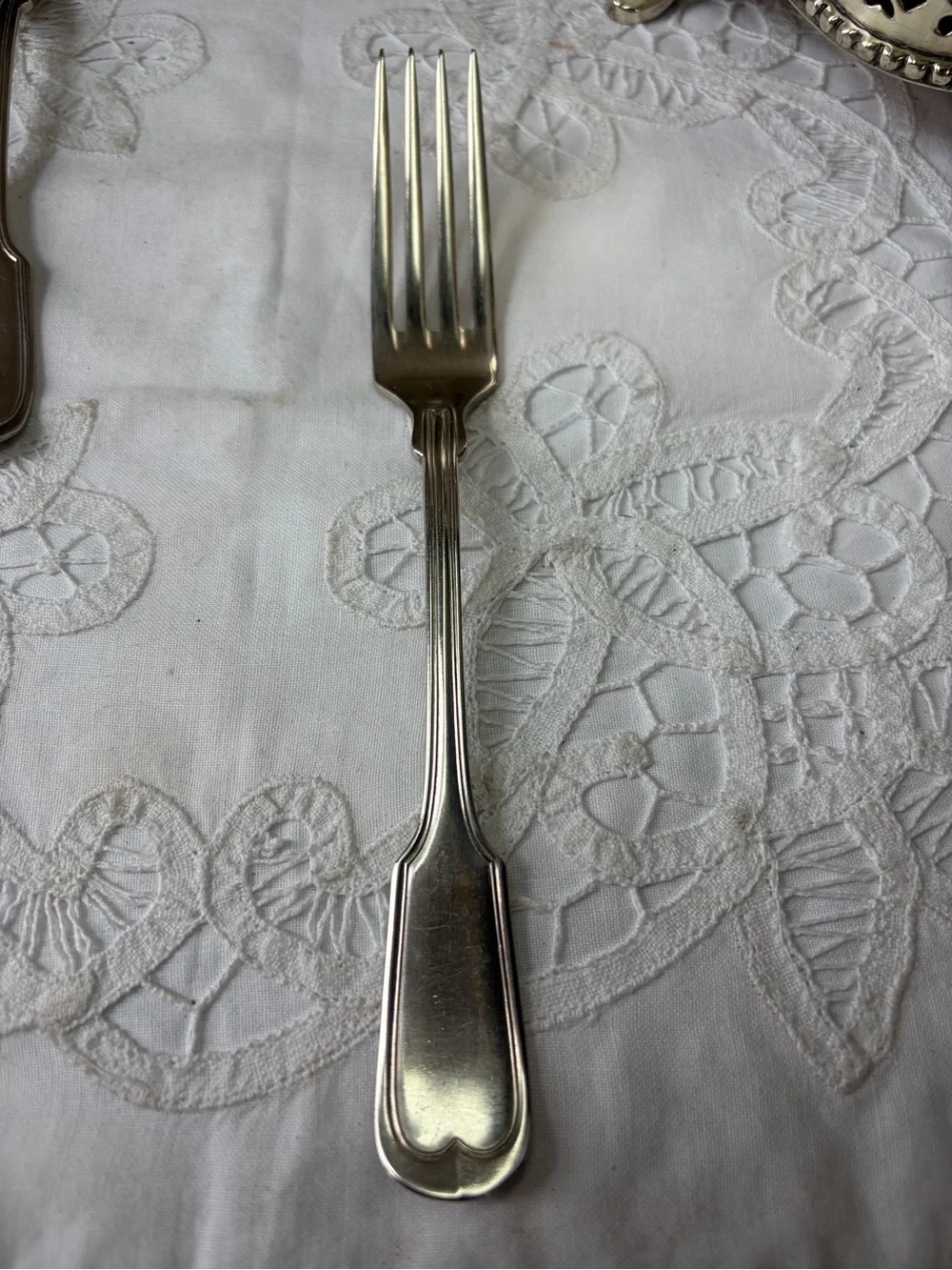 French Chinon vintage silverware Fork Alpaca Los Muchachos